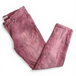 Free People Washed Corduroy Distressed Dusty Rose Pink Skinny Jeans Low Rise